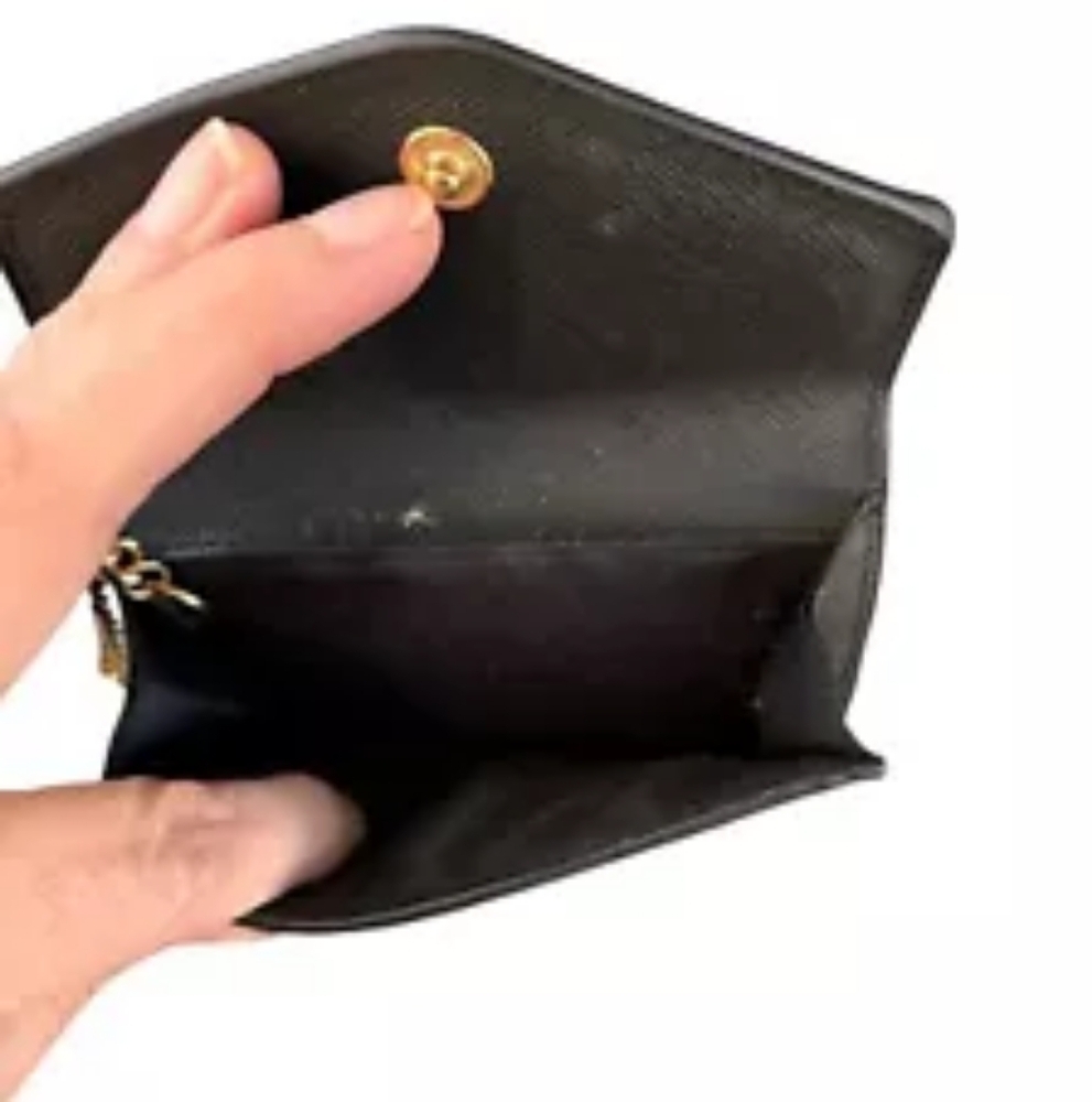 Michael Kors Black Gold Keychain Snap Wallet - Picture 3 of 4